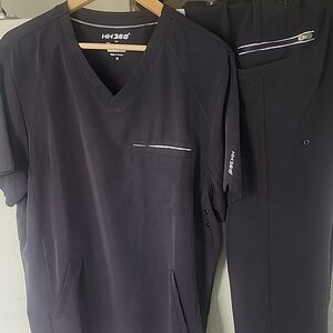 Mens Scrub Set, Healing Hands, dark grey